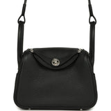 Hermes Mini Lindy II Black Clemence Palladium Hardware