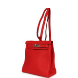 Hermes Kelly Ado II Backpack Rouge De Coeur Clemence Palladium Hardware