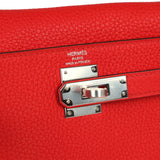 Hermes Kelly Ado II Backpack Rouge De Coeur Clemence Palladium Hardware