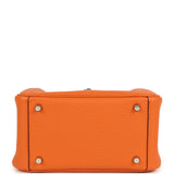 Hermes Mini Lindy II Orange Clemence Palladium Hardware