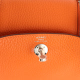 Hermes Mini Lindy II Orange Clemence Palladium Hardware