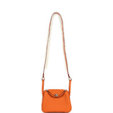 Hermes Mini Lindy II Orange Clemence Palladium Hardware