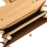 Pre-owned Hermes Kelly Wallet To Go Chai Touch Epsom and Alligator Gold Hardware