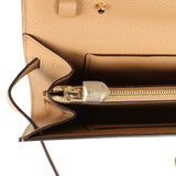 Pre-owned Hermes Kelly Wallet To Go Chai Touch Epsom and Alligator Gold Hardware