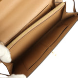 Pre-owned Hermes Kelly Wallet To Go Chai Touch Epsom and Alligator Gold Hardware