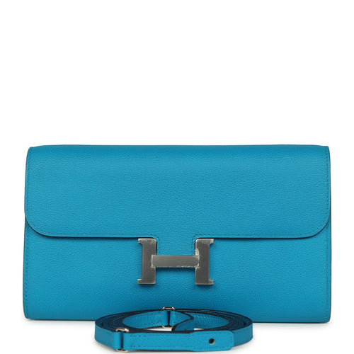 Hermes Constance Wallet To Go Bleu Frida Evercolor Palladium Hardware