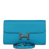 Hermes Constance Wallet To Go Bleu Frida Evercolor Palladium Hardware