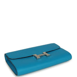 Hermes Constance Wallet To Go Bleu Frida Evercolor Palladium Hardware