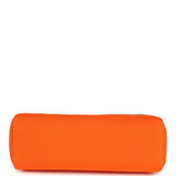 Pre-owned Hermes Herbag Zip PM 31 Orange Minium Toile H Canvas and Fauve Vache Hunter Palladium Hardware