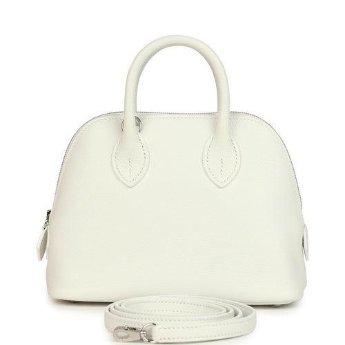 Hermes 1923 Bolide Mini New White Evercolor Palladium Hardware
