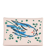 Hermes "Spring Owl" Calvi Duo Card Holder Mauve Pale Swift Palladium Hardware