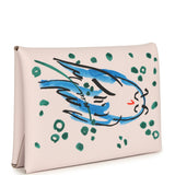 Hermes "Spring Owl" Calvi Duo Card Holder Mauve Pale Swift Palladium Hardware