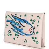 Hermes "Spring Owl" Calvi Duo Card Holder Mauve Pale Swift Palladium Hardware