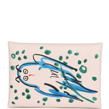 Hermes "Spring Owl" Calvi Duo Card Holder Mauve Pale Swift Palladium Hardware