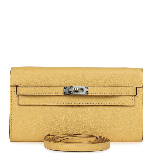Hermes Kelly To Go Wallet Jaune Foin Chevre Mysore Palladium Hardware