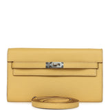 Hermes Kelly To Go Wallet Jaune Foin Chevre Mysore Palladium Hardware
