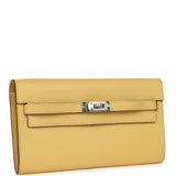 Hermes Kelly To Go Wallet Jaune Foin Chevre Mysore Palladium Hardware
