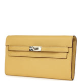 Hermes Kelly To Go Wallet Jaune Foin Chevre Mysore Palladium Hardware
