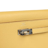 Hermes Kelly To Go Wallet Jaune Foin Chevre Mysore Palladium Hardware