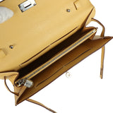 Hermes Kelly To Go Wallet Jaune Foin Chevre Mysore Palladium Hardware