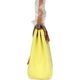 Hermes Herbag Zip PM 31 Jaune Citron Toile H Canvas and Fauve Vache Hunter Palladium Hardware