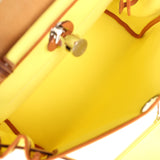 Hermes Herbag Zip PM 31 Jaune Citron Toile H Canvas and Fauve Vache Hunter Palladium Hardware