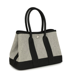 Hermes Garden Party Neo 23 Black-Ecru Toile H Canvas and Black Negonda Palladium Hardware