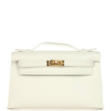 Hermes Kelly Pochette New White Swift Gold Hardware - Thumbnail View 1