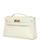 Hermes Kelly Pochette New White Swift Gold Hardware - Thumbnail View 5
