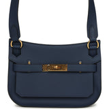 Hermes Mini Jypsiere Bleu Navy Swift Gold Hardware
