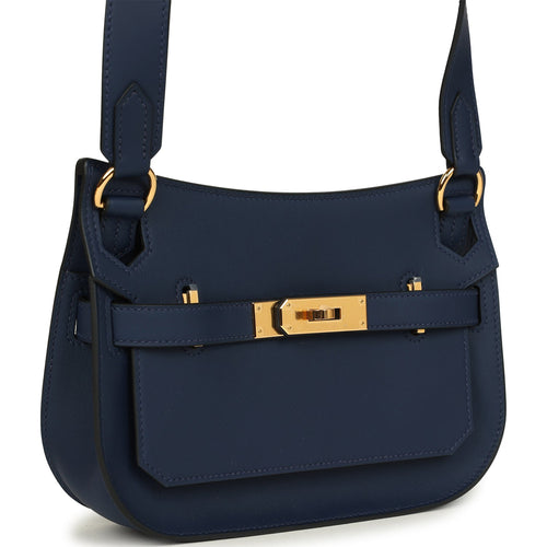 Hermes Mini Jypsiere Bleu Navy Swift Gold Hardware