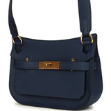 Hermes Mini Jypsiere Bleu Navy Swift Gold Hardware