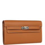 Hermes Kelly Wallet To Go Gold Epsom Palladium Hardware