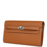 Hermes Kelly Wallet To Go Gold Epsom Palladium Hardware