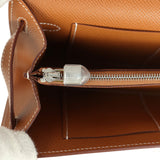 Hermes Kelly Wallet To Go Gold Epsom Palladium Hardware