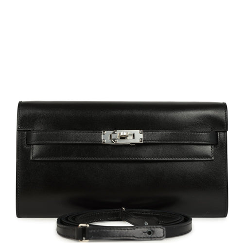 Hermes Kelly Wallet To Go Black Box Palladium Hardware