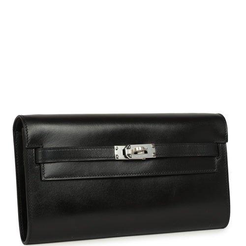 Hermes Kelly Wallet To Go Black Box Palladium Hardware