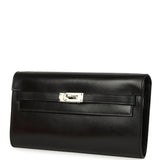 Hermes Kelly Wallet To Go Black Box Palladium Hardware