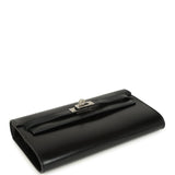 Hermes Kelly Wallet To Go Black Box Palladium Hardware