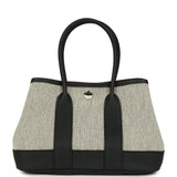 Hermes Garden Party Neo 23 Black-Ecru Toile H Canvas and Black Negonda Palladium Hardware - Thumbnail View 5