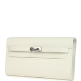 Hermes Kelly Wallet To Go New White Epsom Palladium Hardware