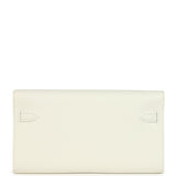 Hermes Kelly Wallet To Go New White Epsom Palladium Hardware