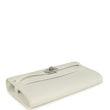 Hermes Kelly Wallet To Go New White Epsom Palladium Hardware