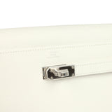 Hermes Kelly Wallet To Go New White Epsom Palladium Hardware