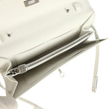 Hermes Kelly Wallet To Go New White Epsom Palladium Hardware