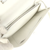Hermes Kelly Wallet To Go New White Epsom Palladium Hardware