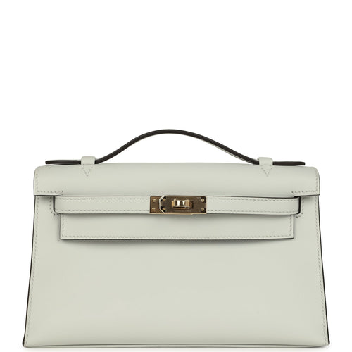 Hermes Kelly Pochette Gris Platine Swift Permabrass Hardware