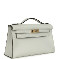 Hermes Kelly Pochette Gris Platine Swift Permabrass Hardware