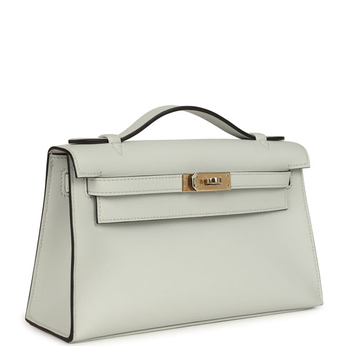 Hermes Kelly Pochette Gris Platine Swift Permabrass Hardware