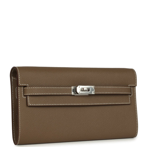 Hermes Kelly Wallet To Go Etoupe Epsom Palladium Hardware